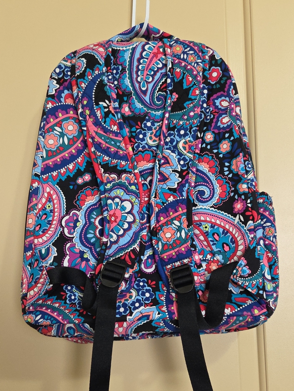 Vera Bradley Black Multicolor Paisley Quilted Backpack - Picture 12 of 12